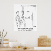 Restroom Cartoon 1306 Poster (Keuken)