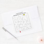 Restroom urinelabyrint vierkante sticker (Envelop)