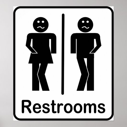 Restrooms Sign Poster (Voorkant)