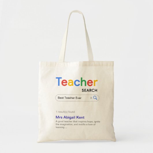 Resultaat van zoekmachine beste leraar ooit Canvas Tote Bag (Voorkant)