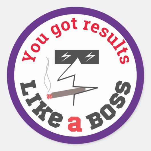 Résultats comme un patron employé autocollants de  (Devant)