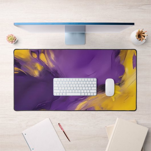 Résumé abstrait violet et or (Bureau 1)
