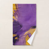 Résumé abstrait violet et or (Serviette à main)