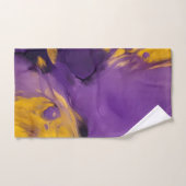 Résumé abstrait violet et or (Serviette à main)