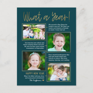 Résumé annuel Carte de vœux de Nouvel An à la coul