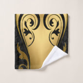 Résumé avec Gold, argent, Marble Texture (Gant de toilette)