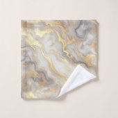 Résumé avec Gold, argent, Marble Texture (Gant de toilette)