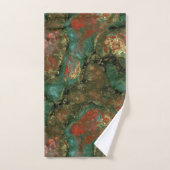 Résumé de pierre rouge, noire et turquoise (Serviette à main)