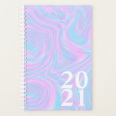 Résumé Marbre Rose Abstrait 2021 Violet Turquoise  (Devant)