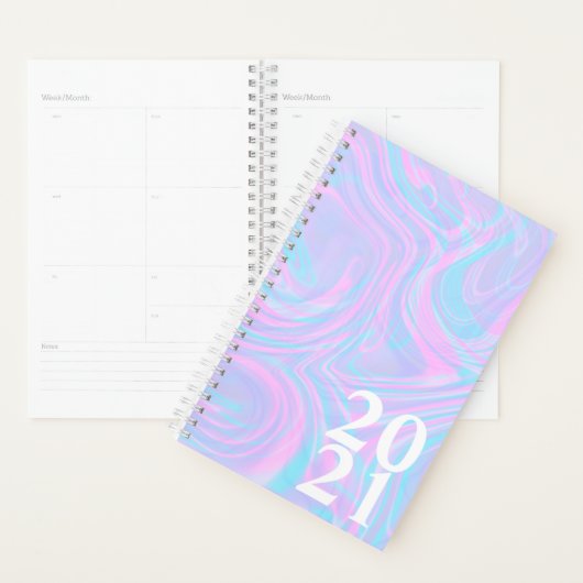 Résumé Marbre Rose Abstrait 2021 Violet Turquoise  (Devant avec enveloppe)