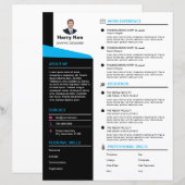 Resume moderne Modèle personnalisable Photo Blue C (Devant / Derrière)