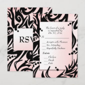 Résumé Noir et Rose Tribal avec Menu RSVP (Devant / Derrière)