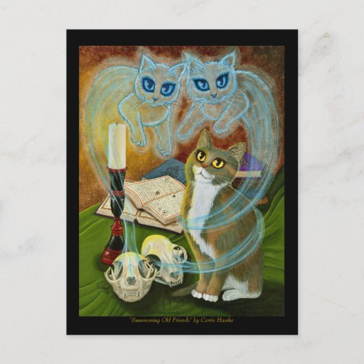 Résumer de vieux amis, Ghost Cat Art carte postale (Devant)