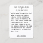 Résurrection de Pâques Cartes saintes avec prière  (Dos)