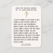 Résurrection de Pâques Cartes saintes Prière pasch (Dos)