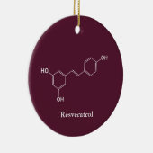 Resveratrol wijnmolecuul chemie wetenschap keramisch ornament (Rechts)