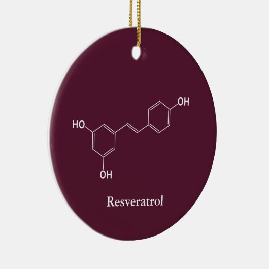 Resveratrol wijnmolecuul chemie wetenschap keramisch ornament (Rechts)