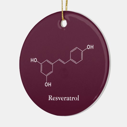 Resveratrol wijnmolecuul chemie wetenschap keramisch ornament (Links)
