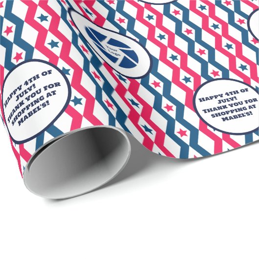 Retail Business 4 juli Diamond Logo Tekst Cadeaupapier (Rol Hoek)