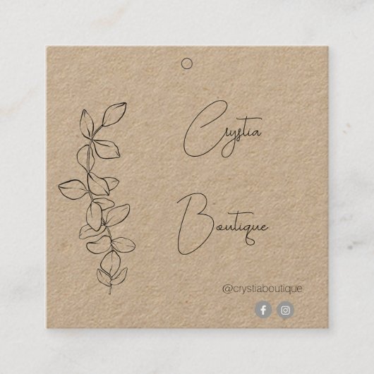 Retail Hanging Price Label met QR-code (Voorkant)