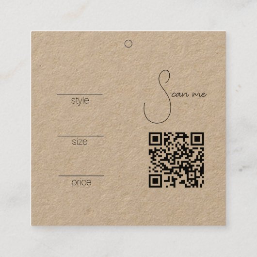 Retail Hanging Price Label met QR-code (Achterkant)