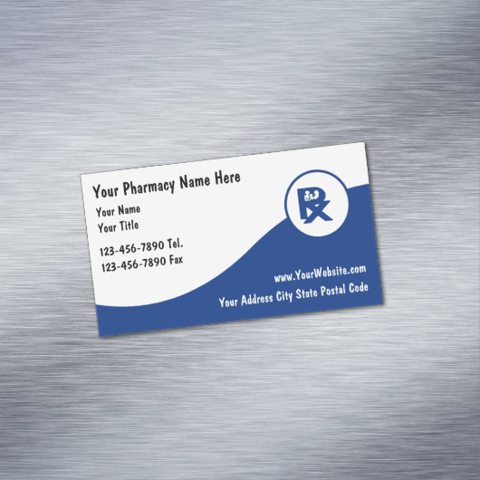 Retail Pharmacy Visitekaartjes Magnet Magnetisch Visitekaartje (Voorbeeld)