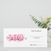 Retailhandel Cadeaubon Roze Monogram (Staand voorkant)