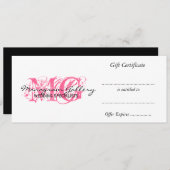 Retailhandel Cadeaubon Roze Monogram (Voorkant / Achterkant)