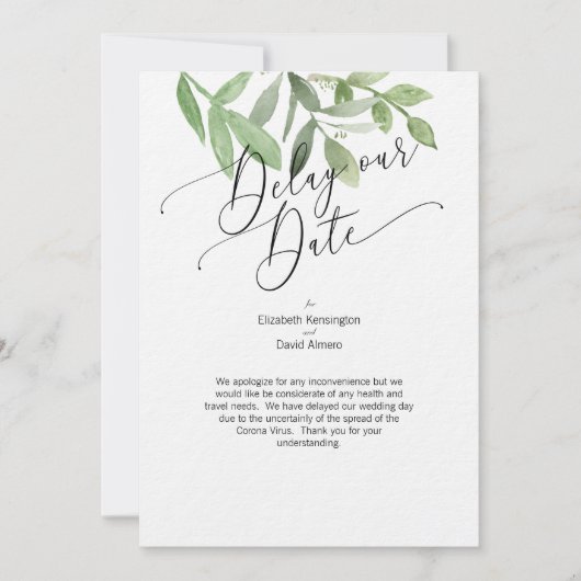 Retarder notre carte Date - Corona Virus card (Devant)