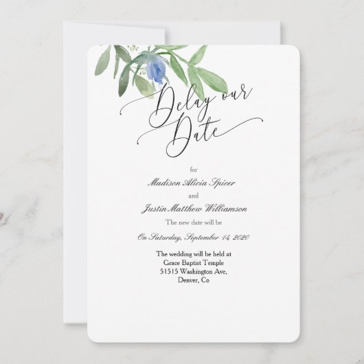 Retarder notre Faire-part de mariage de date (Devant)
