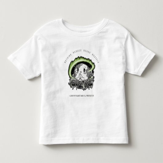 Rethink Reduce Reuse Recycle Save Earth Kinder Shirts (Voorkant)
