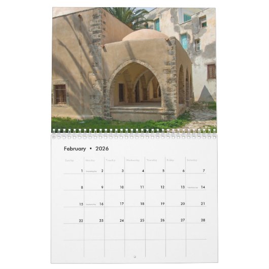 Rethymno Crete Greece 2026 Calendrier (Feb 2026)