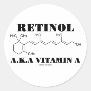 Retinol, ook bekend als vitamine A (Retinolmolecul Ronde Sticker
