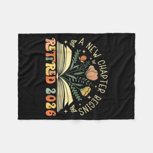 Retired 2026 A New Chapter Begins Retirement Teach Fleece Deken (Voorkant (Horizontaal))