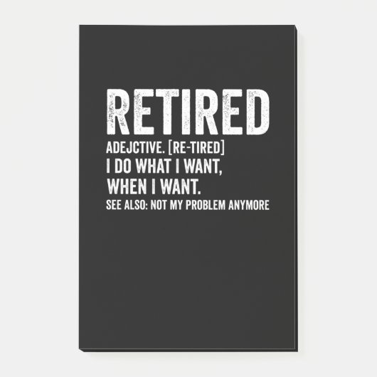 Retired Adjective Definition Not My Problem Anymor Post-it® Notes (Voorkant)