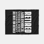 Retired Air Force Under New Management Retirement  Fleece Deken (Voorkant (Horizontaal))