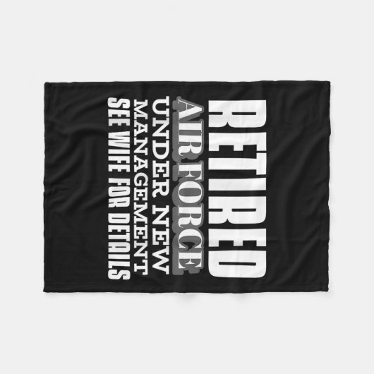 Retired Air Force Under New Management Retirement  Fleece Deken (Voorkant (Horizontaal))