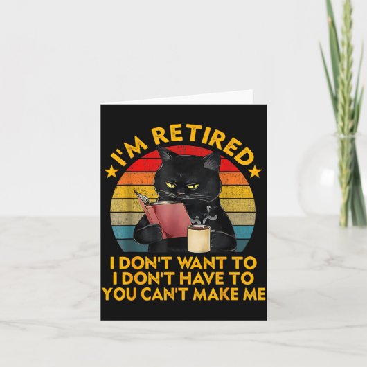 Retired Black Cat Coffee Funny Retirement 2026 Wom Kaart (Voorkant)