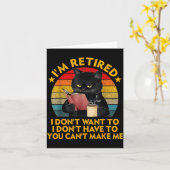 Retired Black Cat Coffee Funny Retirement 2026 Wom Kaart (Gele Bloem)