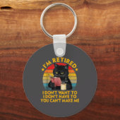 Retired Black Cat Coffee Funny Retirement 2026 Wom Sleutelhanger (Voorkant)