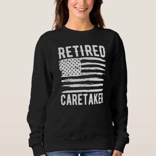Retired Caretaker Profession American Flag Premium Trui (Voorkant)
