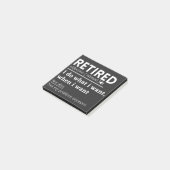 retired definition, funny retired, retired post-it® notes (Schuin)