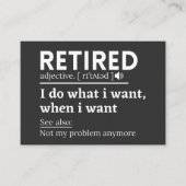 retired definition, funny retirement, retired visitekaartje (Voorkant)
