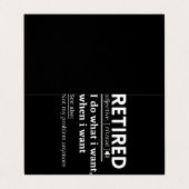 retired definition, funny retirement, retired visitekaartjes (Buitenkant ongevouwen)