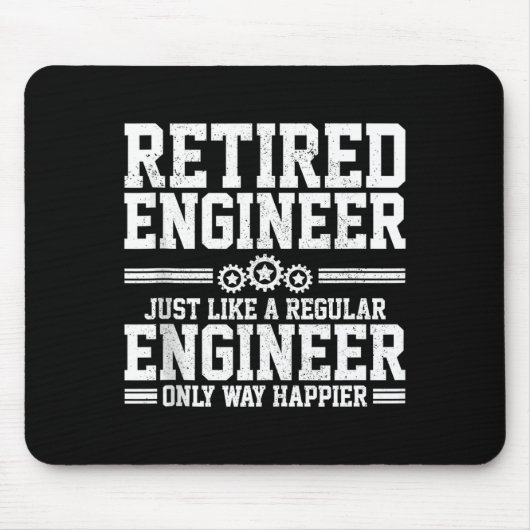 Retired Engineer Engineering Funny Saying Retireme Muismat (Voorkant)