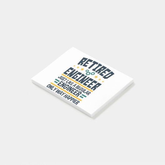 Retired Engineer Engineering Retirement Happier Post-it® Notes (Schuin)