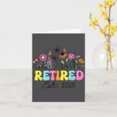Retired Est 2025 Boho Floral Retirement Retire Tea Kaart (Gele Bloem)