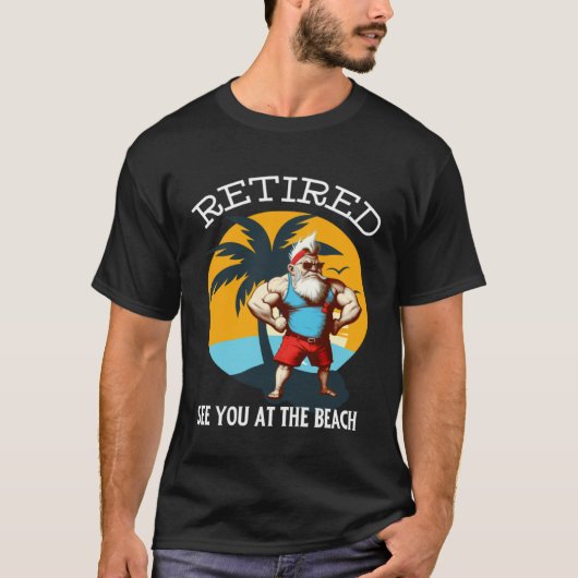 Retired Gnome Retro Buff Gnome The Beach Dad Gnome T-shirt (Voorkant)