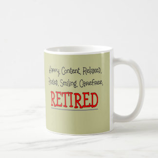 "RETIRED — Happy, Carefree, Relax"...grappig Koffiemok