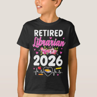 Retired librarian est 2026 school librarian t-shirt